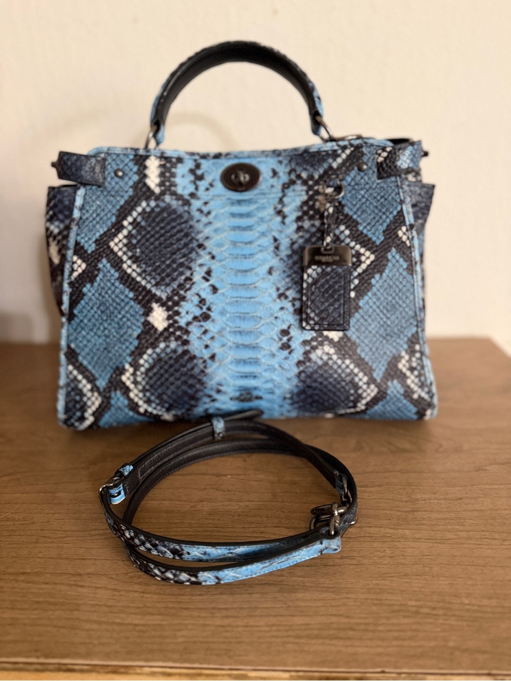 *RARE* Coach Gramercy Satchel Blue Python